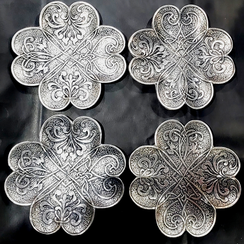 Set of Four Carson Pewter Bridal Plates 8.5 by McSparran